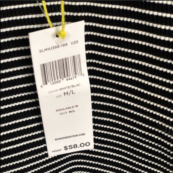 BCBG Striped Racerback Fitted Crop Top-Size M NWT - Picture 7 of 7